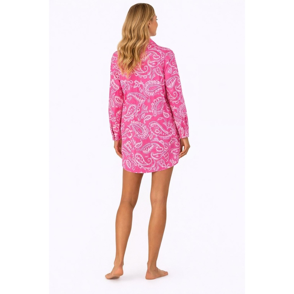 LAUREN RALPH LAUREN Pink & White Sleep Shirt Paisley MEDIUM Women's Nightgown - Picture 8 of 12